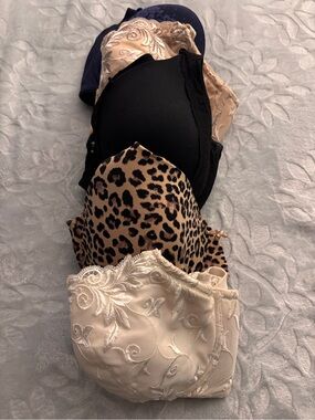 Soma Mixed Bras Set - Black, Cream, Leopard, Navy